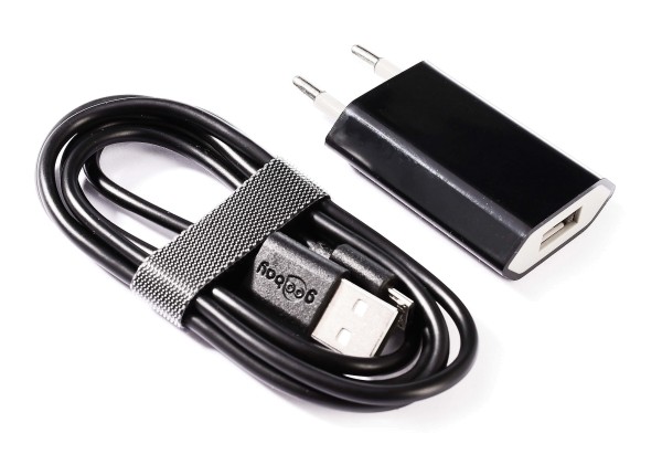 Deko-Light Zubehör, USB Steckernetzteil 5V DC, 1000mA mit Mikro USB Kabel, Kunststoff, Schwarz, 5V