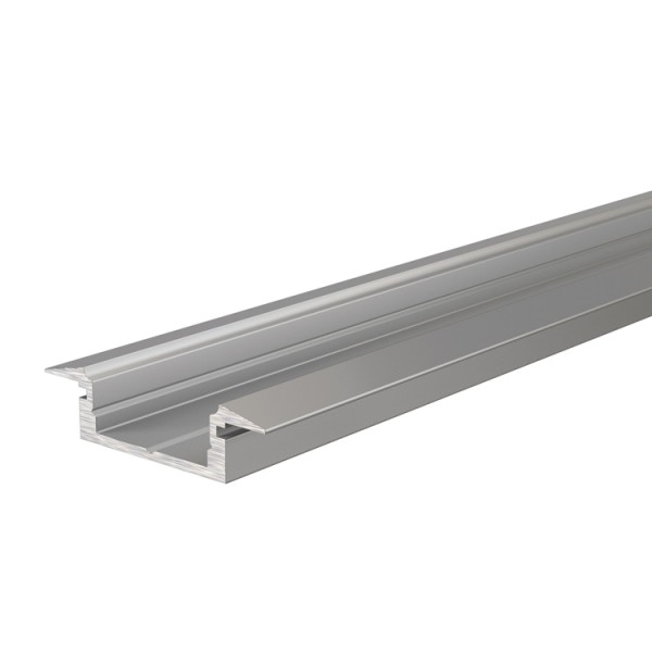 Reprofil, T-Profil flach ET-01-12 für LED Stripes bis 13,3 mm, Silber-matt, eloxiert, 1000 mm