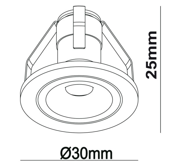 Deko-Light Deckeneinbauleuchte, Punto Lumi, Aluminium, silberfarben Chrom, Warmweiß, 50°, 1W, 3-3V