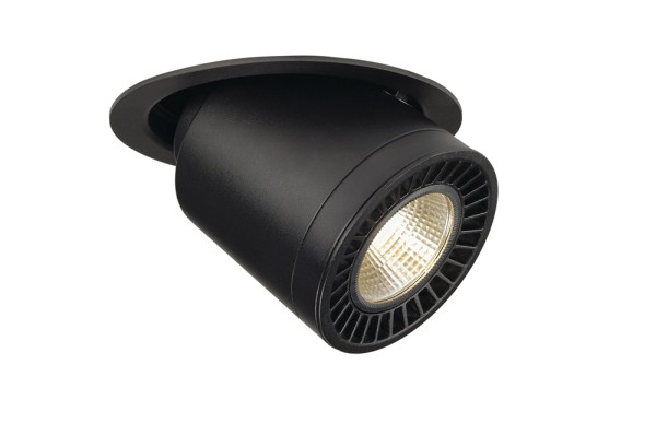 SUPROS, Einbauleuchte, LED, 3000K, rund, schwarz, 3000lm, 60° Reflektor, inkl. Clipfedern