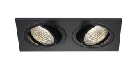 NEW TRIA 2 SET, Einbauleuchte, zweiflammig, LED, 3000K, rechteckig, schwarz matt, 38°, 15W NEW TRIA 2 SET, Einbauleuchte, zweiflammig, LED, 3000K, rechteckig, schwarz matt, 38°, 15W