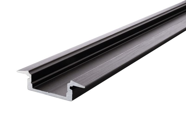 Reprofil Profil, T-Profil flach ET-01-12, Aluminium, Schwarz-matt eloxiert, 1000mm