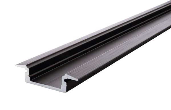Reprofil Profil, T-Profil flach ET-01-12, Aluminium, Schwarz-matt eloxiert, 1000mm