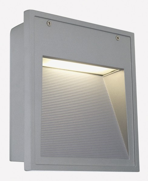 DOWNUNDER, Outdoor Wandeinbauleuchte, TC-D, IP44, silbergrau, Energiesparleuchte, max. 26W