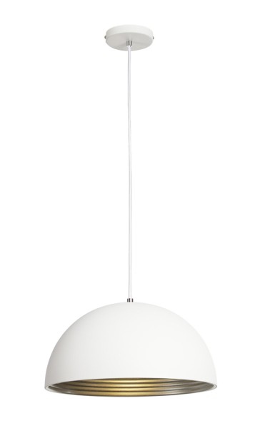 FORCHINI M PD-2, Pendelleuchte, TC-(D,H,T,Q)SE, rund, weiß/silber, Ø 40cm, max. 40W