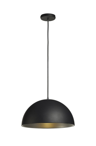 FORCHINI M PD-2, Pendelleuchte, TC-(D,H,T,Q)SE, rund, schwarz/silber, Ø 40cm, max. 40W