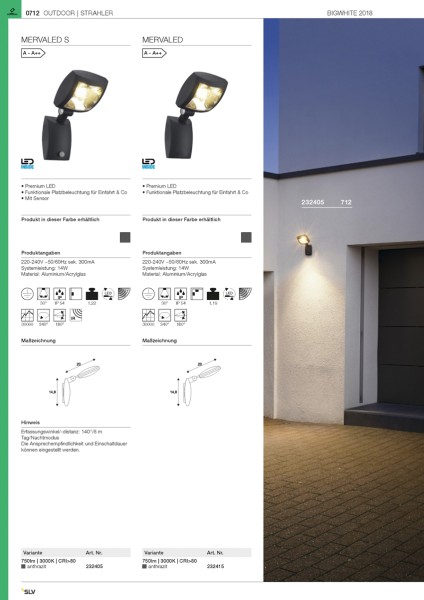 HELIA, Outdoor Wandleuchte, einflammig, LED, 3000K, IP55, weiß, schwenkbar, 8W