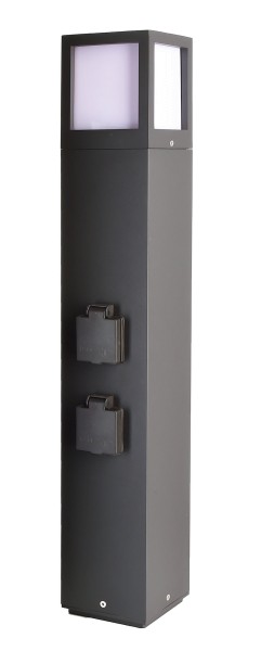 Deko-Light Energieverteiler, Facado Socket, Aluminium Druckguss, Dunkelgrau, 20W, 230V, 650x108mm
