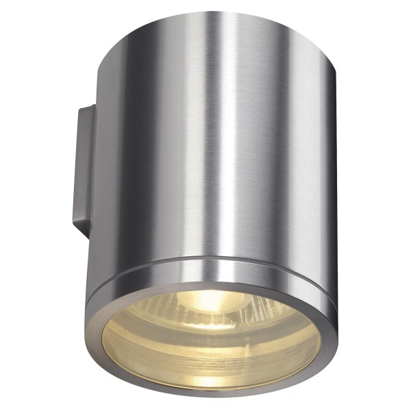 ROX WALL, Outdoor Wandleuchte, QPAR111, IP44, rund, aluminium gebürstet, max. 75W