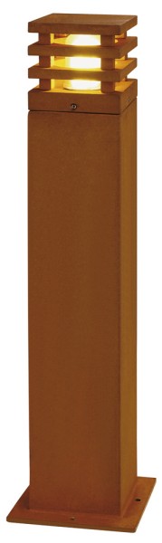 RUSTY SQUARE 70, Outdoor Standleuchte, TC-DSE, IP55, eckig, eisen gerostet, L/B/H 12/12/71 cm