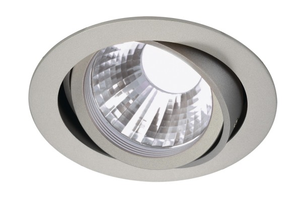 NEW TRIA DISK, Einbauleuchte, LED, 4000K, rund, silbergrau, 35°, inkl. Clipfedern
