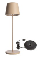 Deko-Light Akkuleuchte, Set Canis Beige + Ladesockel, Aluminiumdruckguss, Beige,Schwarz Matt, 3W, 4V Deko-Light Akkuleuchte, Set Canis Beige + Ladesockel, Aluminiumdruckguss, Beige,Schwarz Matt, 3W, 4V