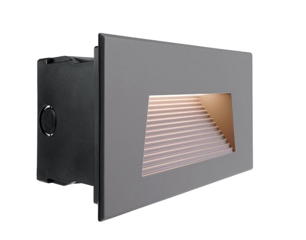 Deko-Light Wandeinbauleuchte, Ivonne IV, Aluminium Druckguss, grau, Warmweiß, 80°, 7W, 230V