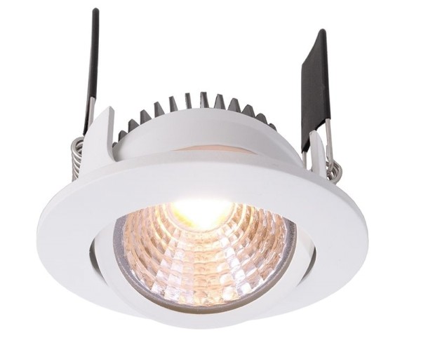 Deko-Light Deckeneinbauleuchte, COB-68-350mA-2700K-rund-flach, Aluminium, weiß, Warmweiß, 45°, 5W