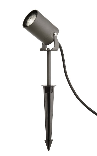 Deko-Light Erdspießstrahler, Spiky, 1x 35 W GU10, Grau, Aluminium,Kunststoff, Dunkelgrau Matt, 35W