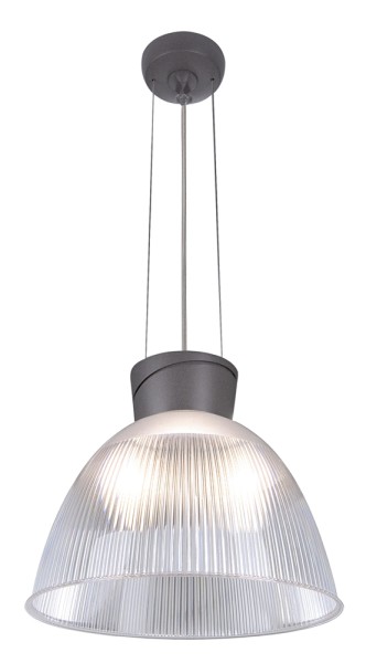 PARA DOME 2, Pendelleuchte, A60, anthrazit/klar, Ø/H 33/30 cm, max. 150W