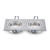 Einbauleuchte JUST RIM S2 für GU10 Sockel, eckig, aluminium gebürstet, max. 2x35W, inkl. Clipfedern Einbauleuchte JUST RIM S2 für GU10 Sockel, eckig, aluminium gebürstet, max. 2x35W, inkl. Clipfedern