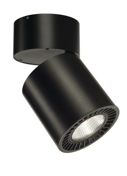 SUPROS, Deckenleuchte, LED, 3000K, rund, schwarz, 3000lm, 60° Reflektor, inkl. Clipfedern