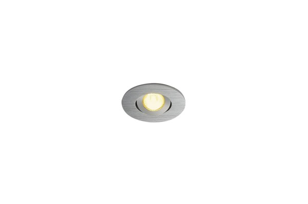NEW TRIA MINI, Einbauleuchte, LED, 3000K, rund, aluminium gebürstet, 30°, inkl. Ministecker