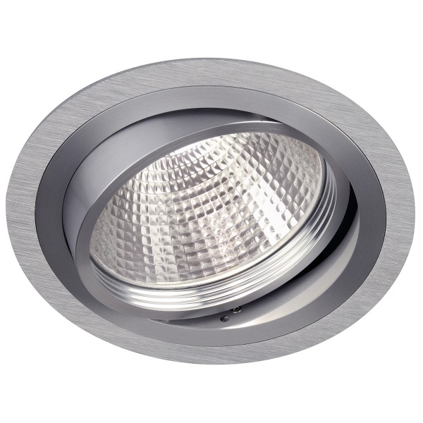 NEW TRIA G12, Einbauleuchte, rund, aluminium gebürstet, inkl. 38° Reflektor, max. 70W