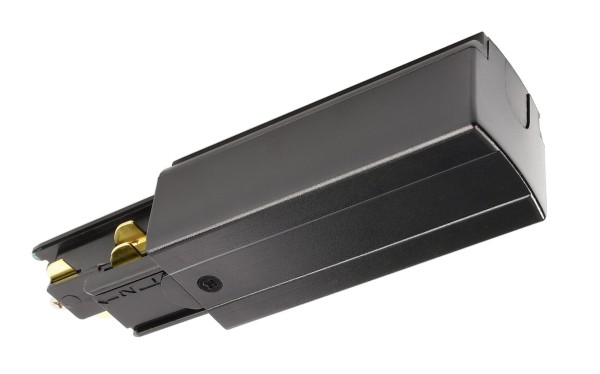 Deko-Light 3-Phasen Schienensystem, D Line DALI elektrischer Einspeiser links, schwarz, Kunststoff