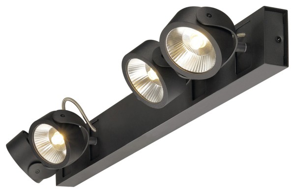 KALU, Wand- und Deckenleuchte, vierflammig, LED, 3000K, schwarz matt,  40W