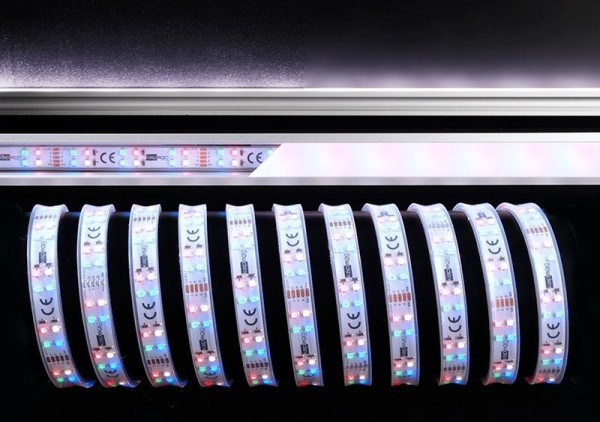 Deko-Light Flexibler LED Stripe, 3528-2x72-12V-RGB+6000K-5m-Silikon, Kupfer, Weiß, RGB + Kaltweiß