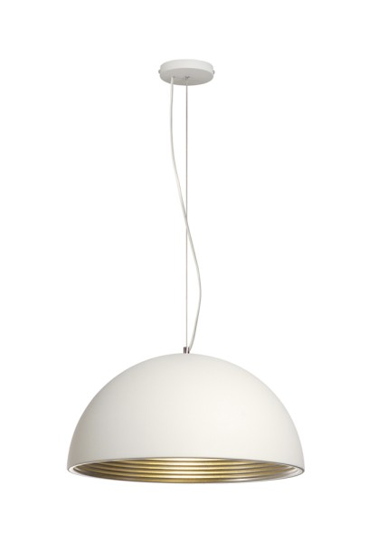 FORCHINI M PD-1, Pendelleuchte, A60, rund, weiß/silber, Ø 50cm, max. 40W