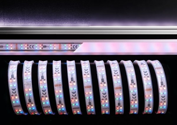 Deko-Light Flexibler LED Stripe, 3528-2x72-12V-RGB+3000K-5m-Silikon, Kupfer, Weiß, RGB + Warmweiß