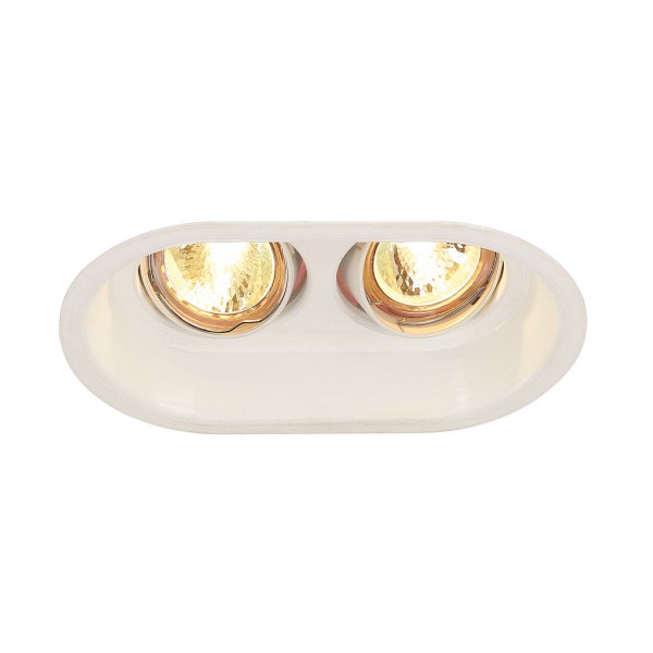 HORN 2 TURNO MR16 Deckeneinbauleuchte, oval, mattweiss 2xG5,3, max. 2x50W