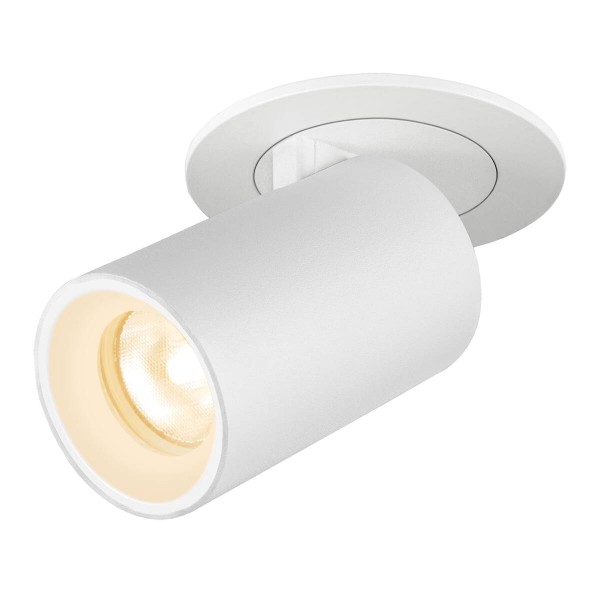 NUMINOS PROJECTOR XS Deckeneinbauleuchte, 3000 K, 40°, zylindrisch, weiß / weiß