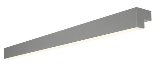 L-LINE 120, Wand- und Deckenleuchte, LED, 3000K,  IP44, grau, L/B/H 118/7/7 cm, 3000lm, 2x12,9W