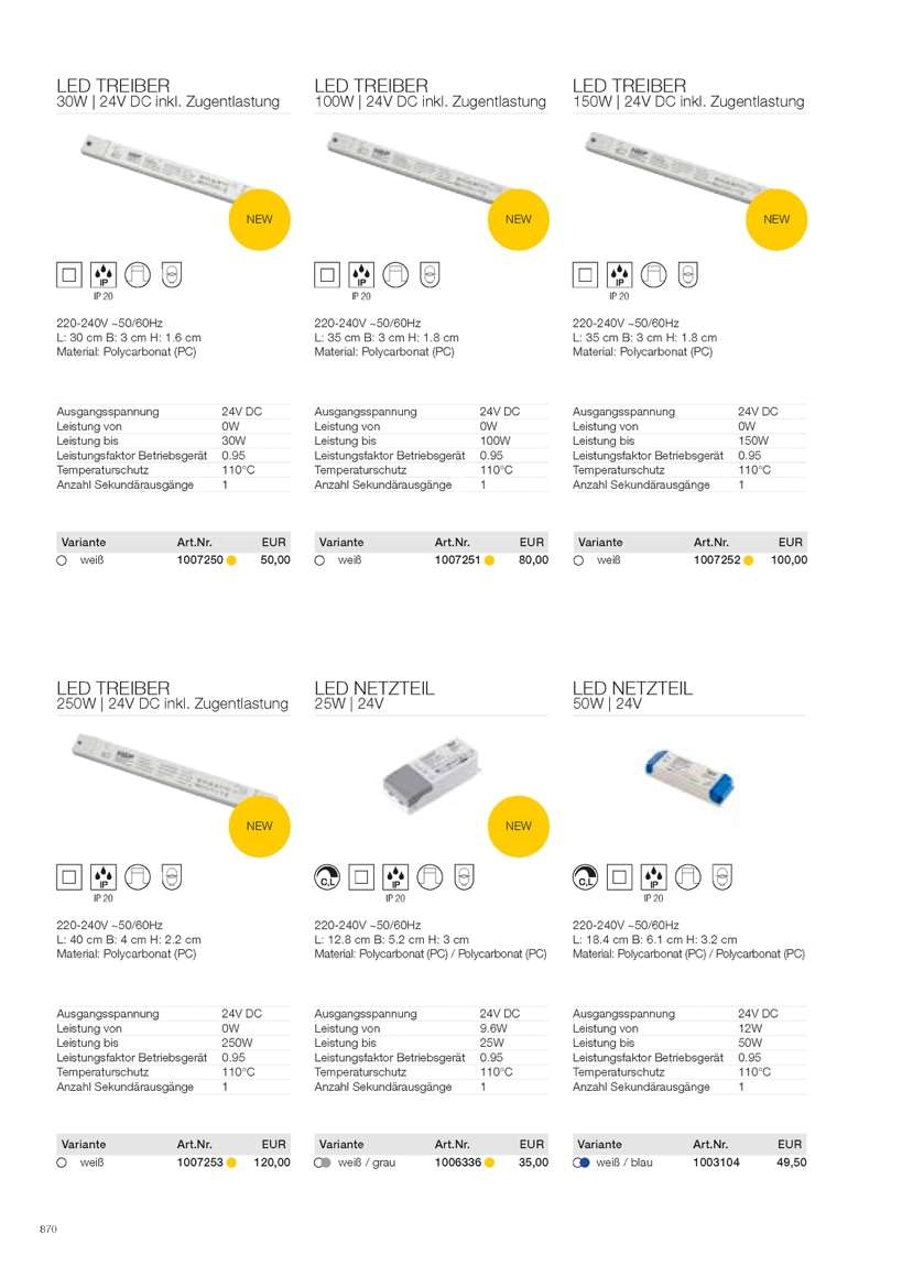 SLV LED-NETZTEIL, 100W, 24V, 3-fach Dimmbar über 1-10V