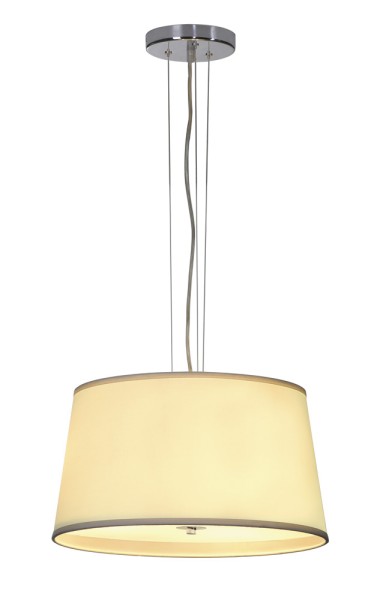 CORDA, Pendelleuchte, A60, rund, Schirm beige Ø/H 45/25,5 cm, max. 180W
