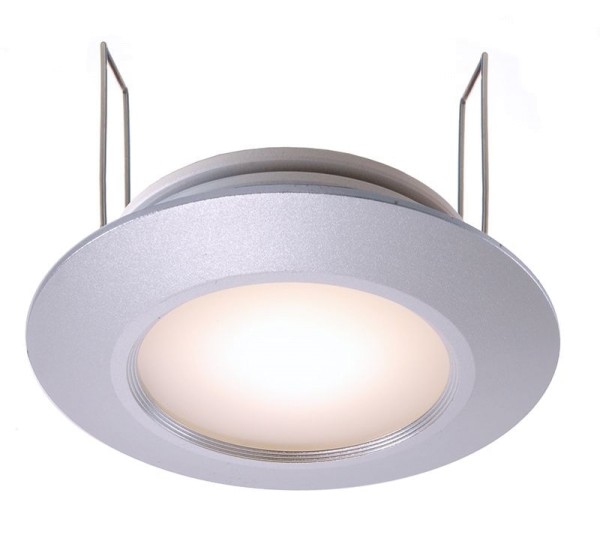 Deko-Light Deckeneinbauleuchte, Aluminium Druckguss, silberfarben, Warmweiß, 135°, 3W, 10V, 350mA