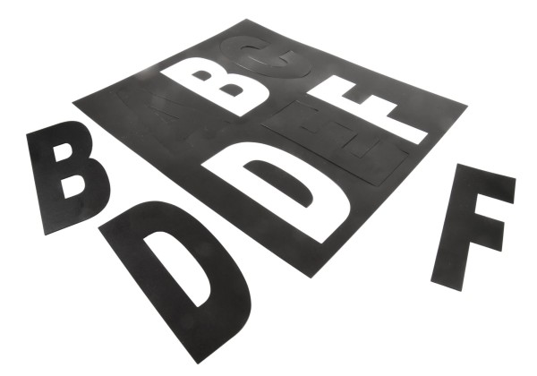 Deko-Light Mechanisches Systemzubehör, Buchstabenset A-F für Casa, Kunststoff, Schwarz