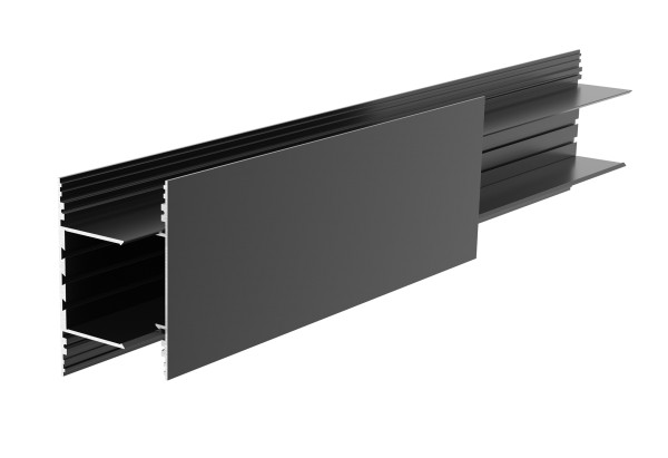 Deko-Light Profil, PLANO BSH für Wandmontage, 85 x 38mm, schwarz mit LED-Träger, 2,5m, Aluminium