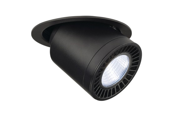 SUPROS, Einbauleuchte, LED, 4000K, rund, ausschwenkbar, schwarz, 3100lm, 60° Reflektor, 33,5W