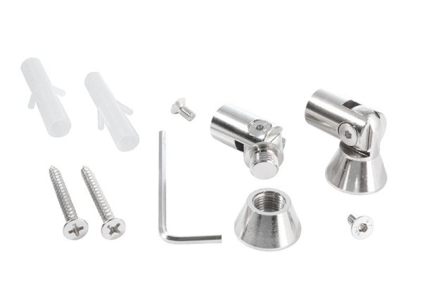 Reprofil Profil Zubehör, Universal Halteclip Aufnahme (schwenkbar) Set 2 Stk, Metall, Silber