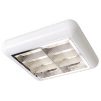 TC RASTER 218, Deckenleuchte, zweiflammig, TC-LEL, eckig, weiß/chrom, max. 36W, inkl. VVG TC RASTER 218, Deckenleuchte, zweiflammig, TC-LEL, eckig, weiß/chrom, max. 36W, inkl. VVG