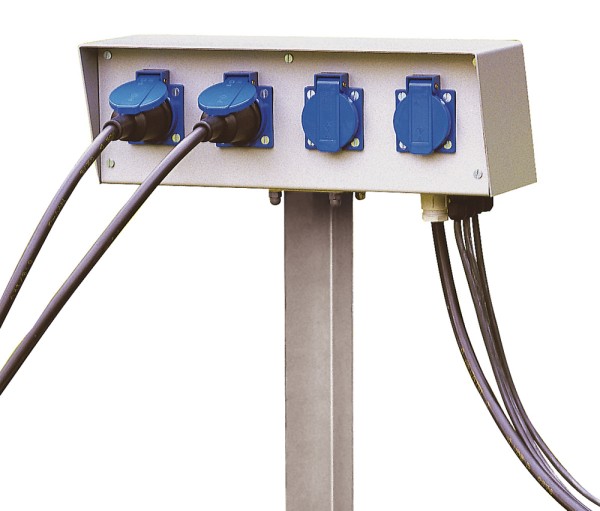 ENERGIE-PACK, Außensteckdose, IP54, 230V, max. 16A, inkl. Erdspiess und Montageschrauben