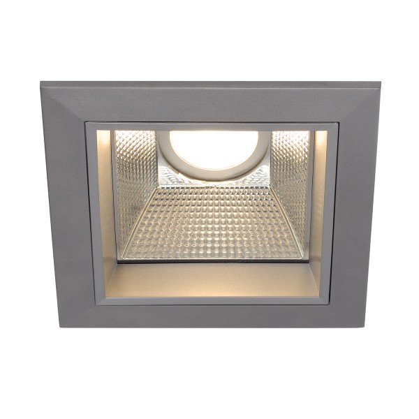 LED DOWNLIGHT PRO S, Einbauleuchte, 2700K, eckig, silbergrau, 12W, inkl. LED Disk Modul 800lm