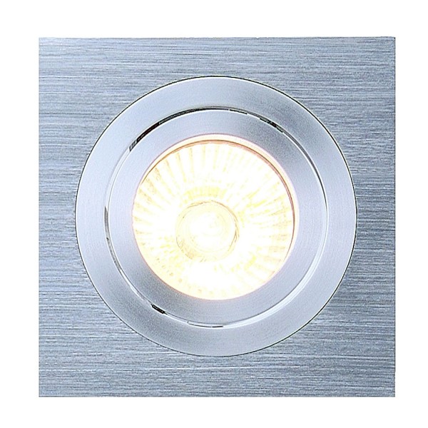 NEW TRIA I MR16 Downlight, eckig, alu brushed, max. 50W, inkl. Clipfedern