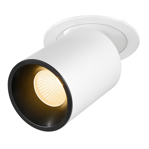 NUMINOS PROJECTOR L Deckeneinbauleuchte, 3000 K, 20°, zylindrisch, weiß / schwarz