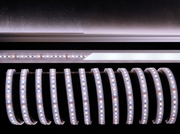 KapegoLED Flexibler LED Stripe, 3528-120-12V-3000K+6500K-5m-Silikon, Warmweiß + Kaltweiß, 12V DC