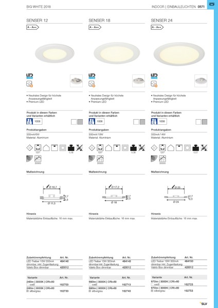 SENSER 12, Einbauleuchte, LED, 3000K, rund, silbergrau, 6W