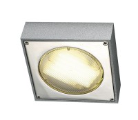 QUADRASYL D, Outdoor Deckenleuchte, Energiesparleuchte GX53, IP23, eckig, silbergrau, max. 9W QUADRASYL D, Outdoor Deckenleuchte, Energiesparleuchte GX53, IP23, eckig, silbergrau, max. 9W