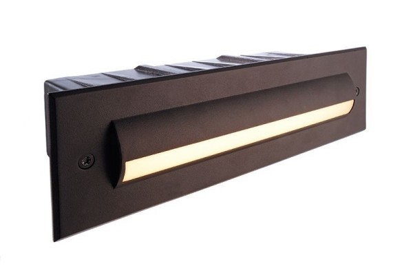 Deko-Light Wandeinbauleuchte, Wall Line II WW, Edelstahl, schwarz, Warmweiß, 120°, 3W, 230V