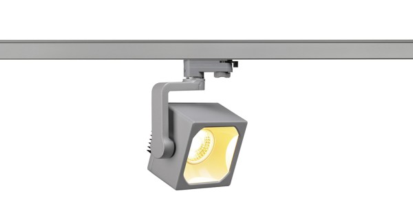 EURO CUBE, Spot für Hochvolt-Stromschiene 3Phasen, LED, 3000K, silbergrau, 30°