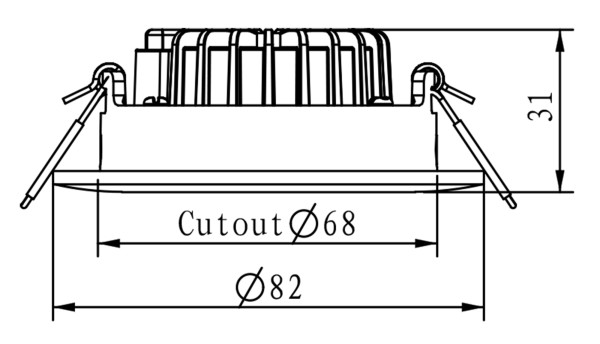 Deko-Light Deckeneinbauleuchte, COB-68-230V-3000K-triac-rund, Aluminium, Schwarz, Warmweiß, 38°